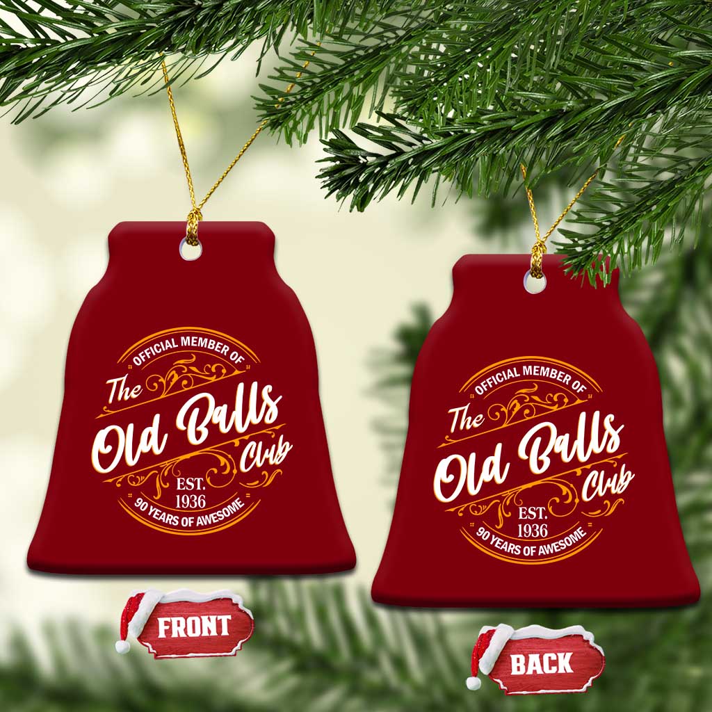 90th Birthday Est 1936 Ceramic Ornament Official Member Of The Old Ball Clubs