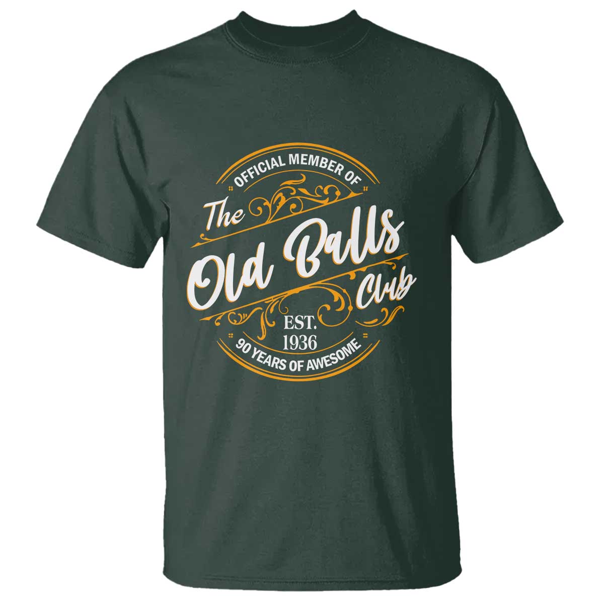 90th Birthday Est 1936 T Shirt Official Member Of The Old Ball Clubs