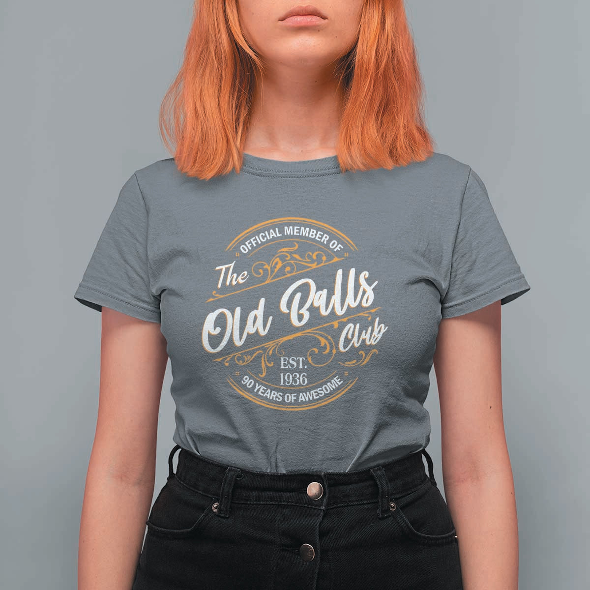 90th Birthday Est 1936 T Shirt For Women Official Member Of The Old Ball Clubs