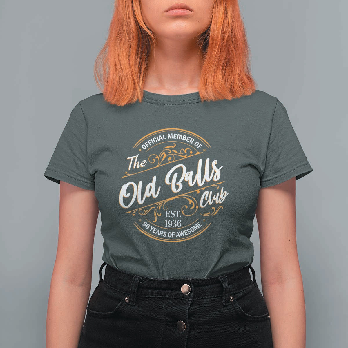90th Birthday Est 1936 T Shirt For Women Official Member Of The Old Ball Clubs