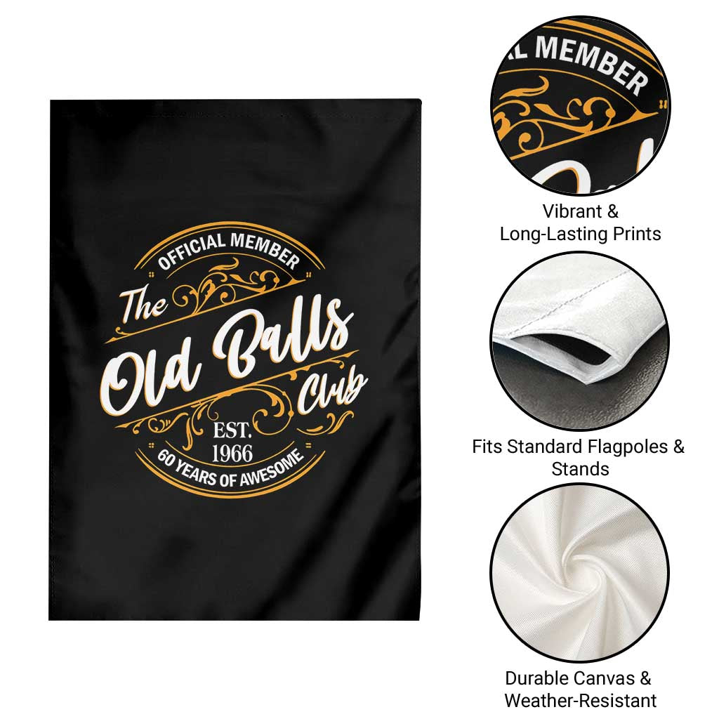 60th Birthday Est 1966 Garden Flag Official Member Of The Old Ball Clubs