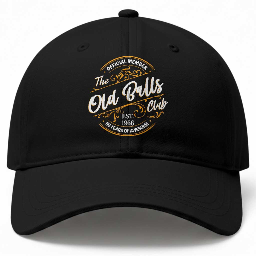 60th Birthday Est 1966 Baseball Cap Official Member Of The Old Ball Clubs