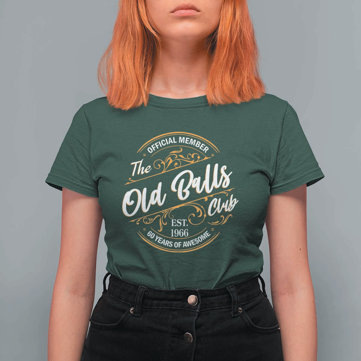60th Birthday Est 1966 T Shirt For Women Official Member Of The Old Ball Clubs