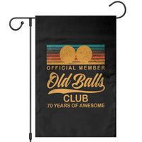 Funny 70th Birthday Garden Flag Official Member Of The Old Ball Clubs Retro Sunset - Wonder Print Shop