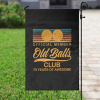Funny 70th Birthday Garden Flag Official Member Of The Old Ball Clubs Retro Sunset - Wonder Print Shop