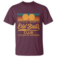 Funny 70th Birthday T Shirt Official Member Of The Old Ball Clubs Retro Sunset - Wonder Print Shop