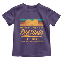 Funny 70th Birthday Toddler T Shirt Official Member Of The Old Ball Clubs Retro Sunset - Wonder Print Shop
