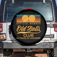 Funny 60th Birthday Spare Tire Cover Official Member Of The Old Ball Clubs Retro Sunset - Wonder Print Shop