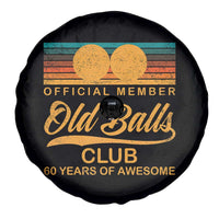 Funny 60th Birthday Spare Tire Cover Official Member Of The Old Ball Clubs Retro Sunset - Wonder Print Shop