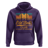 Funny 60th Birthday Hoodie Official Member Of The Old Ball Clubs Retro Sunset - Wonder Print Shop
