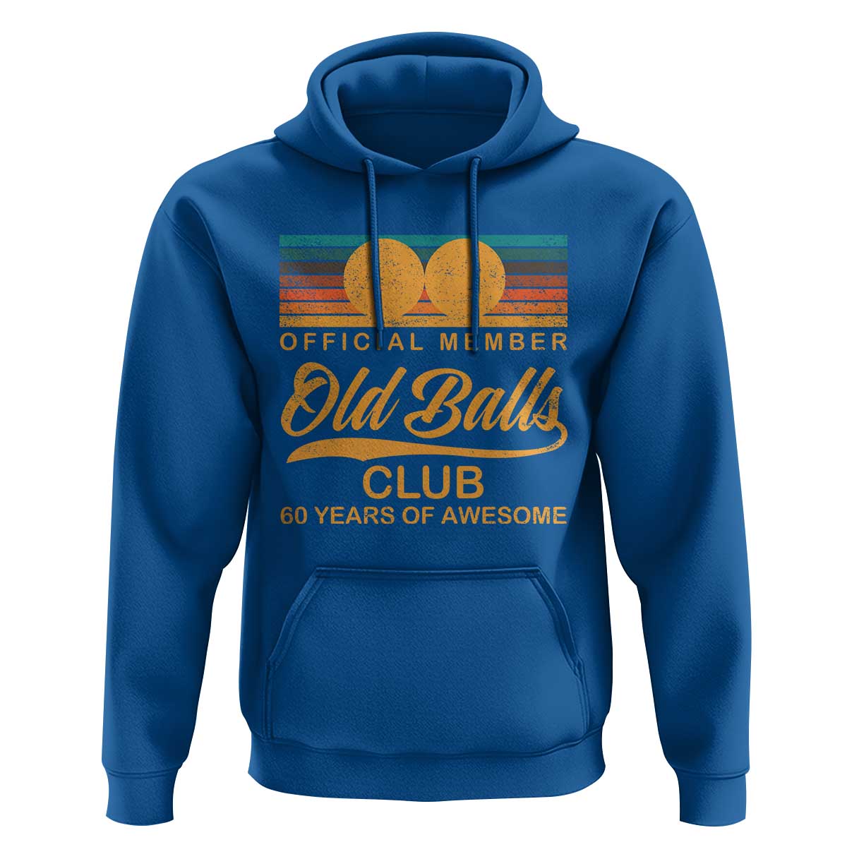 Funny 60th Birthday Hoodie Official Member Of The Old Ball Clubs Retro Sunset - Wonder Print Shop