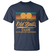 Funny 60th Birthday T Shirt Official Member Of The Old Ball Clubs Retro Sunset - Wonder Print Shop
