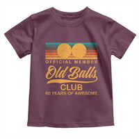 Funny 60th Birthday Toddler T Shirt Official Member Of The Old Ball Clubs Retro Sunset - Wonder Print Shop