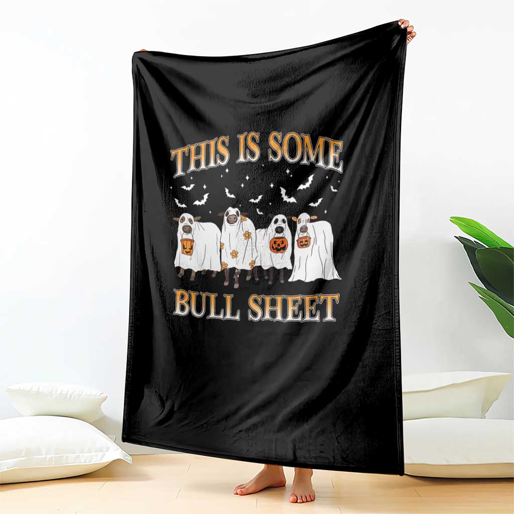 Funny Halloween Throw Blanket This Is Some Bull Sheet Farm Cow Bat - Wonder Print Shop