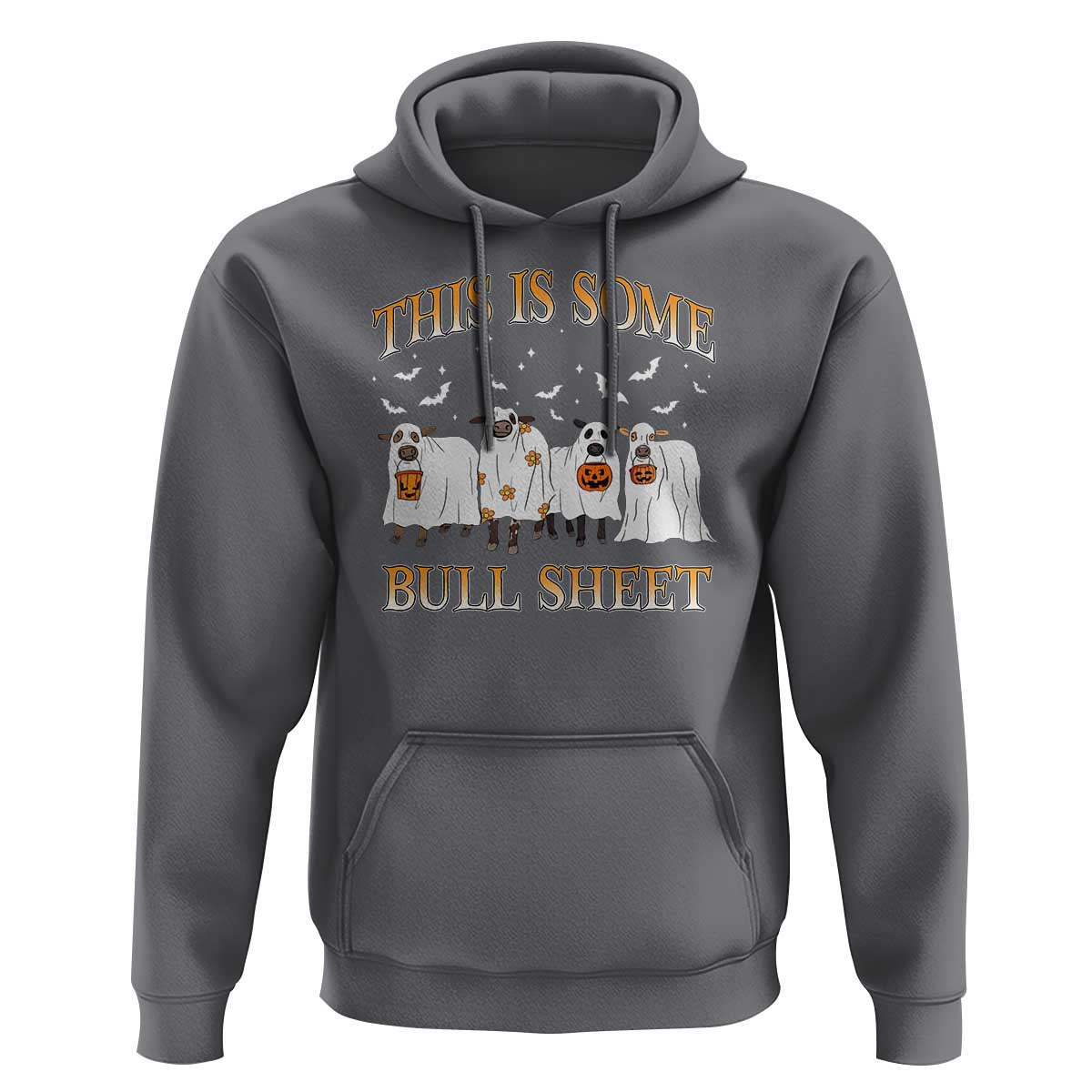 Funny Halloween Hoodie This Is Some Bull Sheet Farm Cow Bat