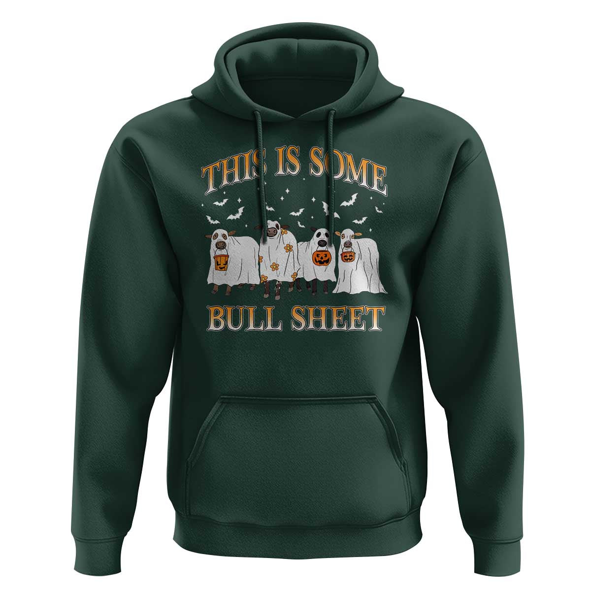 Funny Halloween Hoodie This Is Some Bull Sheet Farm Cow Bat