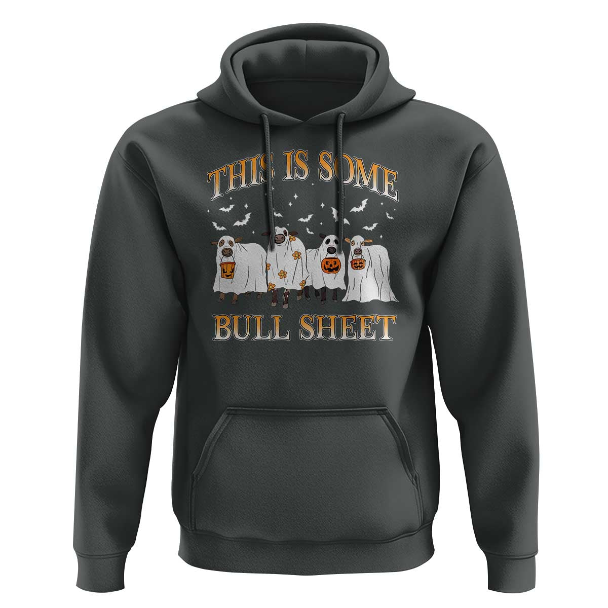 Funny Halloween Hoodie This Is Some Bull Sheet Farm Cow Bat