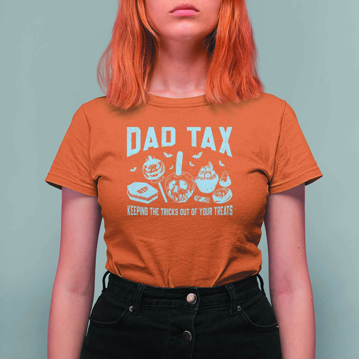 Halloween Dad T Shirt For Women Dad Tax Keeping The Tricks Out Of Your Treats Candy - Wonder Print Shop