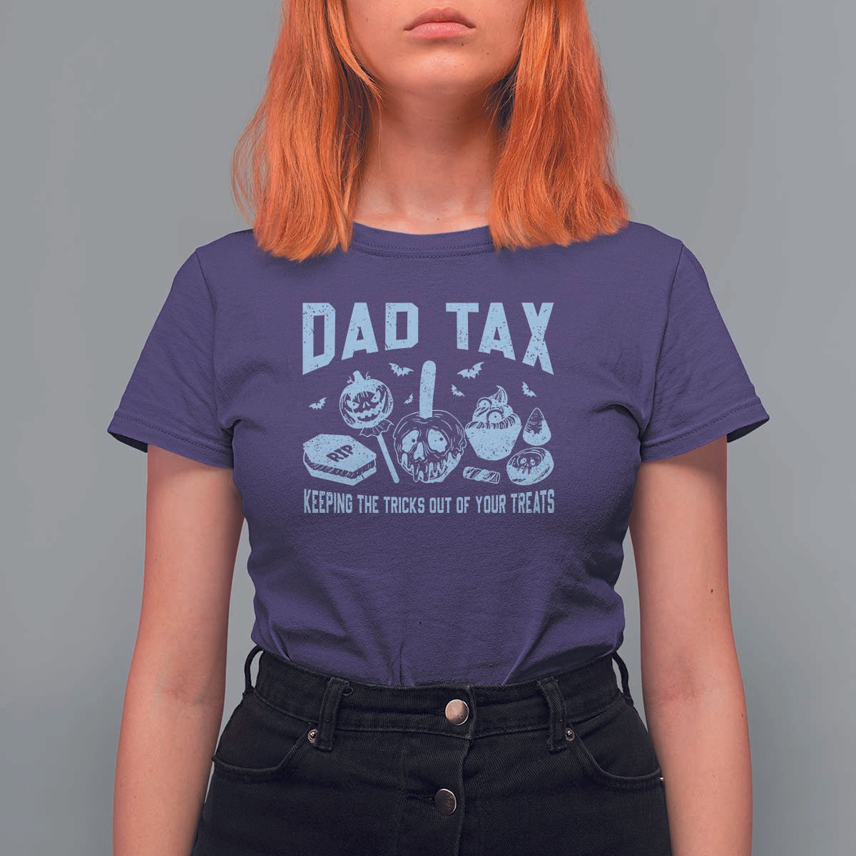 Halloween Dad T Shirt For Women Dad Tax Keeping The Tricks Out Of Your Treats Candy - Wonder Print Shop