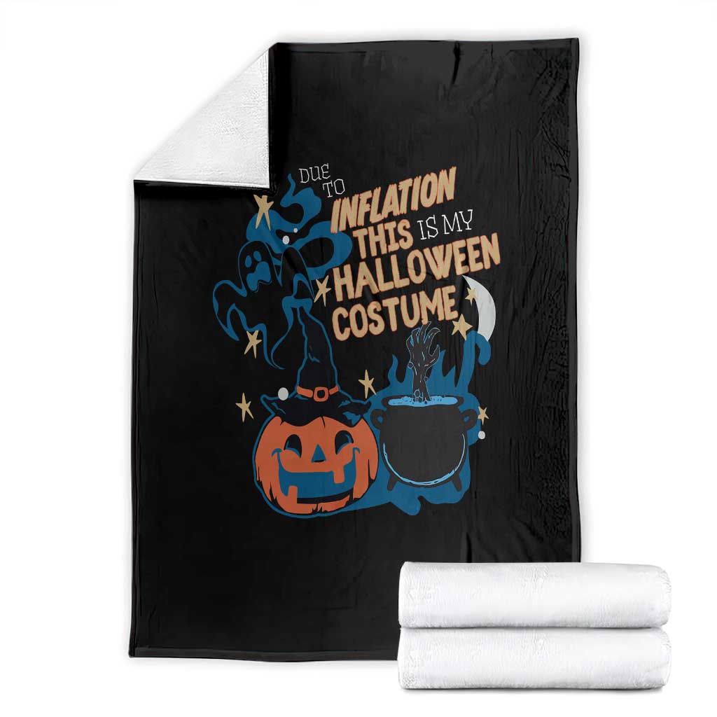 Funny Halloween Throw Blanket Due To Inflation This Is My Halloween Costume Pumpkin Ghost - Wonder Print Shop