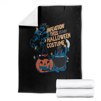 Funny Halloween Throw Blanket Due To Inflation This Is My Halloween Costume Pumpkin Ghost - Wonder Print Shop