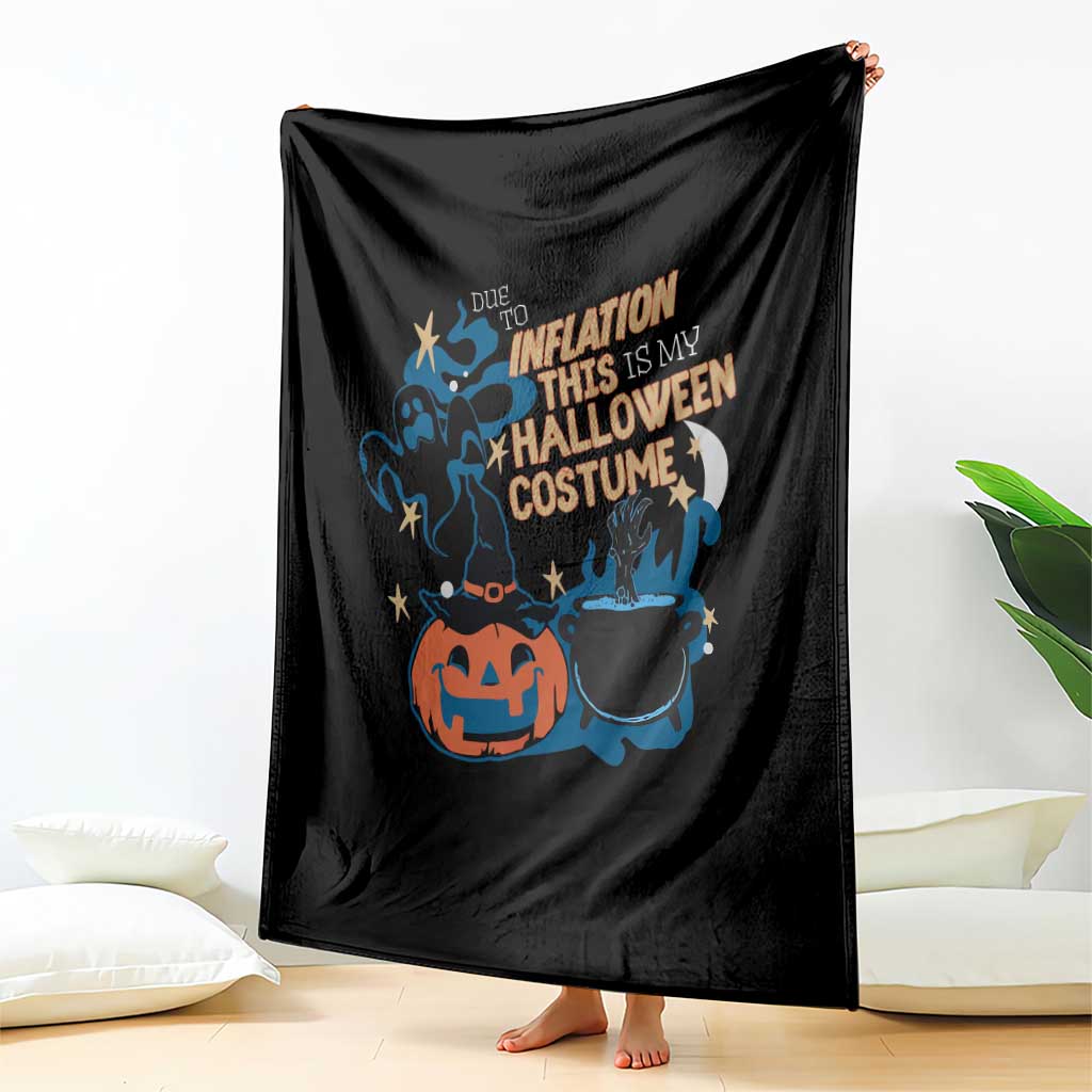 Funny Halloween Throw Blanket Due To Inflation This Is My Halloween Costume Pumpkin Ghost - Wonder Print Shop