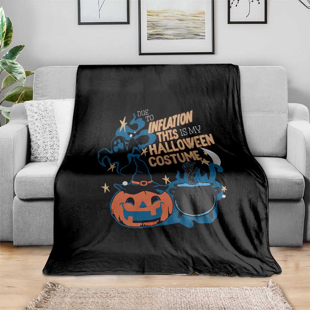 Funny Halloween Throw Blanket Due To Inflation This Is My Halloween Costume Pumpkin Ghost - Wonder Print Shop