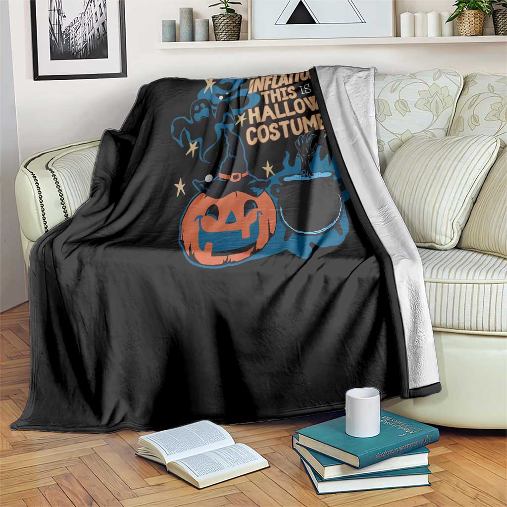 Funny Halloween Throw Blanket Due To Inflation This Is My Halloween Costume Pumpkin Ghost - Wonder Print Shop