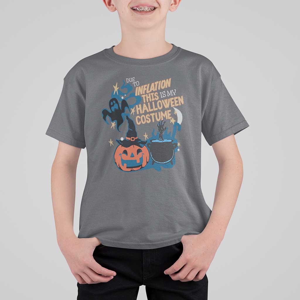 Funny Halloween T Shirt For Kid Due To Inflation This Is My Halloween Costume Pumpkin Ghost - Wonder Print Shop