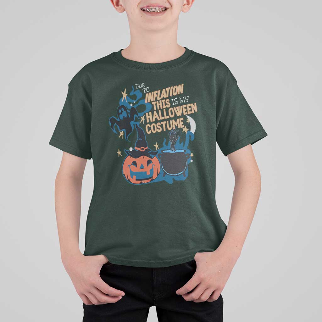 Funny Halloween T Shirt For Kid Due To Inflation This Is My Halloween Costume Pumpkin Ghost - Wonder Print Shop