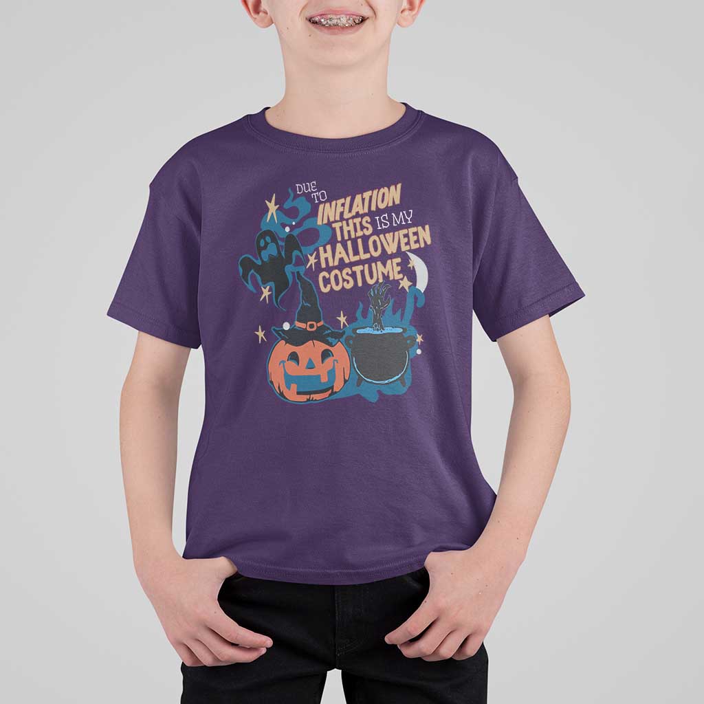 Funny Halloween T Shirt For Kid Due To Inflation This Is My Halloween Costume Pumpkin Ghost - Wonder Print Shop