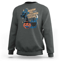 Funny Halloween Sweatshirt Due To Inflation This Is My Halloween Costume Pumpkin Ghost - Wonder Print Shop