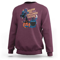 Funny Halloween Sweatshirt Due To Inflation This Is My Halloween Costume Pumpkin Ghost - Wonder Print Shop
