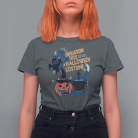 Funny Halloween T Shirt For Women Due To Inflation This Is My Halloween Costume Pumpkin Ghost - Wonder Print Shop