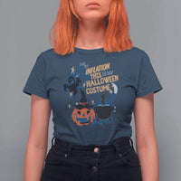 Funny Halloween T Shirt For Women Due To Inflation This Is My Halloween Costume Pumpkin Ghost - Wonder Print Shop
