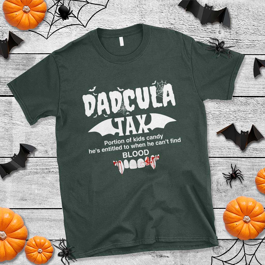 Halloween Dad T Shirt Dadcula Tax Portion Of Kids Candy Vampire - Wonder Print Shop