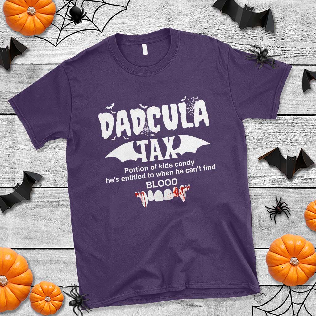Halloween Dad T Shirt Dadcula Tax Portion Of Kids Candy Vampire - Wonder Print Shop