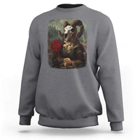 Halloween Sweatshirt Creepy Mona Lisa Satan Pentagram Leonardo da Vinci - Wonder Print Shop