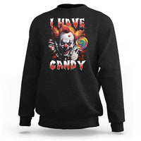 Halloween Sweatshirt I Have Candy Scary Creepy Clown Lolipop - Wonder Print Shop