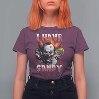 Halloween T Shirt For Women I Have Candy Scary Creepy Clown Lolipop - Wonder Print Shop