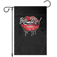Halloween Garden Flag Bite Me Vampire Red Lips Teeth Bloody - Wonder Print Shop