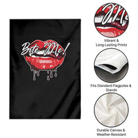 Halloween Garden Flag Bite Me Vampire Red Lips Teeth Bloody - Wonder Print Shop