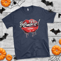 Halloween T Shirt Bite Me Vampire Red Lips Teeth Bloody - Wonder Print Shop