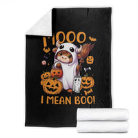 Spooky Cow Halloween Throw Blanket Moo I Mean Boo Funny Ghost Heifer - Wonder Print Shop