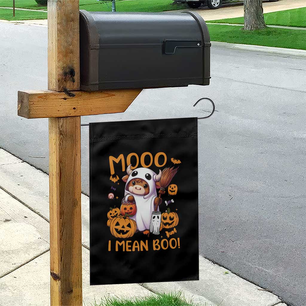 Spooky Cow Halloween Garden Flag Moo I Mean Boo Funny Ghost Heifer - Wonder Print Shop
