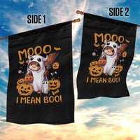 Spooky Cow Halloween Garden Flag Moo I Mean Boo Funny Ghost Heifer - Wonder Print Shop