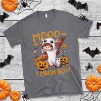 Spooky Cow Halloween T Shirt Moo I Mean Boo Funny Ghost Heifer - Wonder Print Shop
