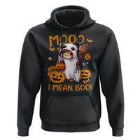 Spooky Cow Halloween Hoodie Moo I Mean Boo Funny Ghost Heifer