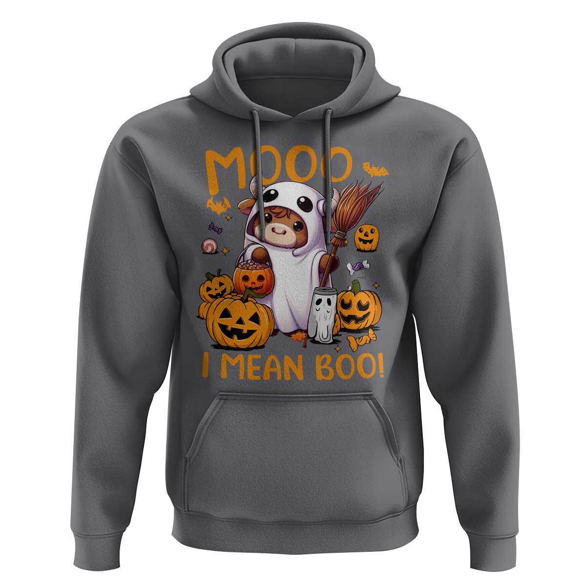 Spooky Cow Halloween Hoodie Moo I Mean Boo Funny Ghost Heifer
