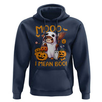 Spooky Cow Halloween Hoodie Moo I Mean Boo Funny Ghost Heifer